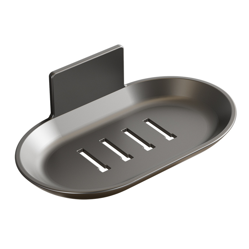 Seifenhalter aus Aluminiumlegierung, Badezimmer-Seifenschale mit Abflusswasser, Wandmontage, Seifenkiste mit Wasserpfanne für Badezimmer-Accessoires