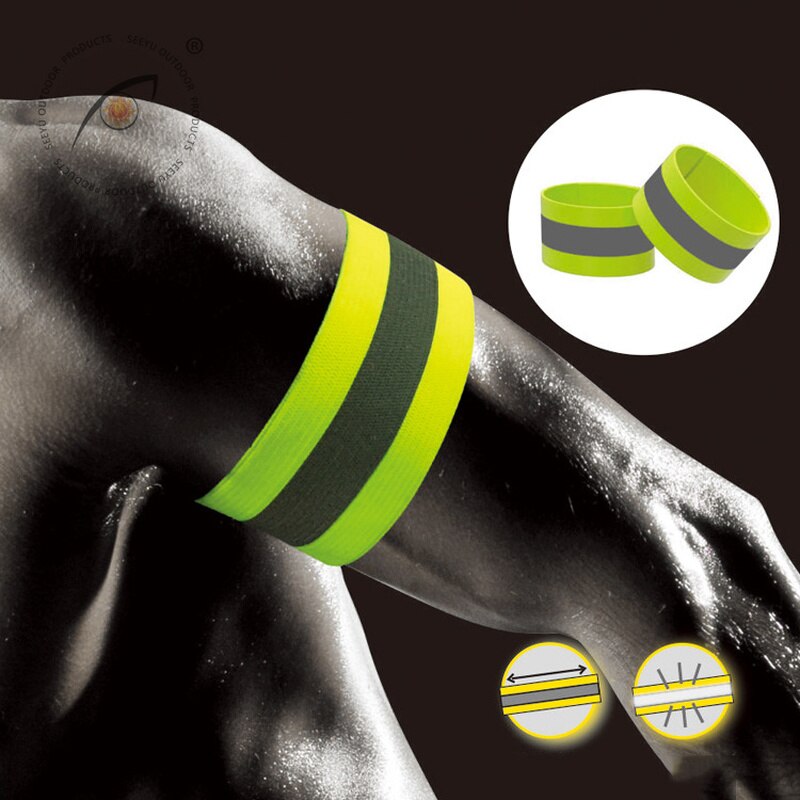 Faixas reflexivas elástico braçadeira pulseira tornozelo tiras perna refletor de segurança fita cintas para noite jogging andando biking