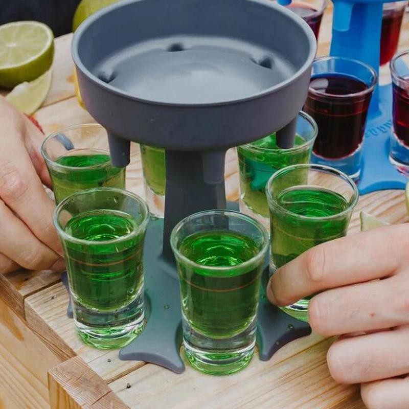 6 Shot Glass Dispenser Holder Caddy Liquor Dispenser Portable Dispenser Party Bar Accessory Drinking Games Glass Dispenser