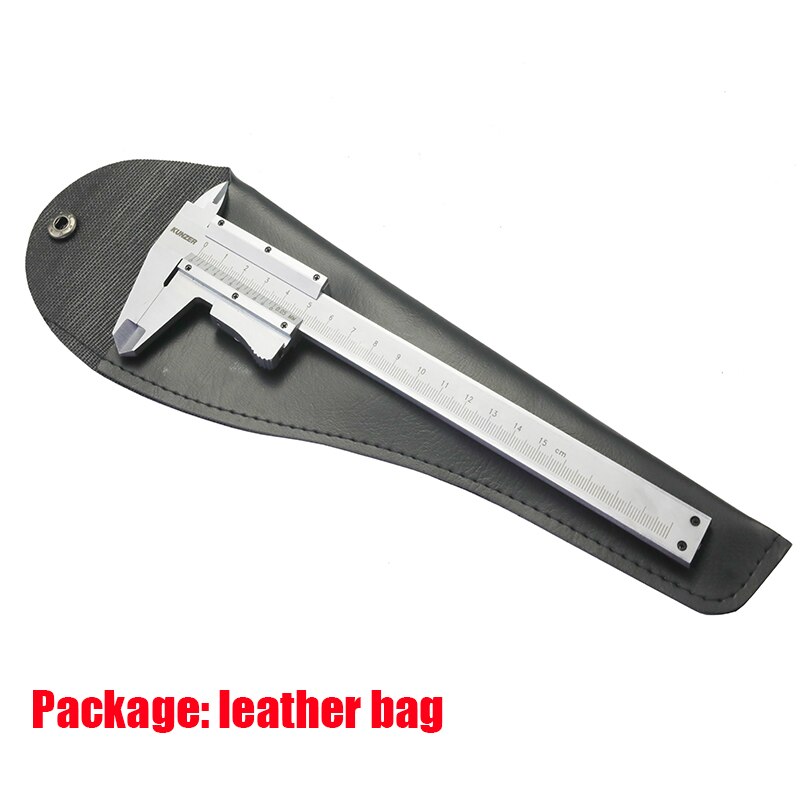 Self lock Metal Caliper Industrial Steel Vernier Caliper gauge Micrometer slider Ruler Measuring Tool Instrument 0-150mm 6inch: leather box