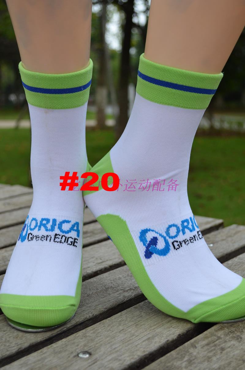 3 pairs/lot pro team spain M cycling socks breathable high knee Protect Feet Breathable Wicking sprots Sock Outdoor Road Bike: orica