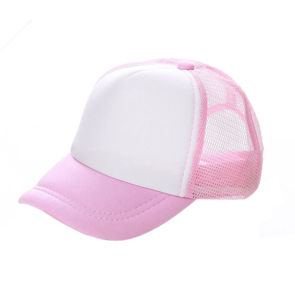 Gorra de béisbol de malla Lisa para hombres y mujeres, gorro de béisbol de malla lisa, ajustable, Snapback, sombreros para hombres y mujeres, Hip Hop, informal, 1 Uds.: Pink White