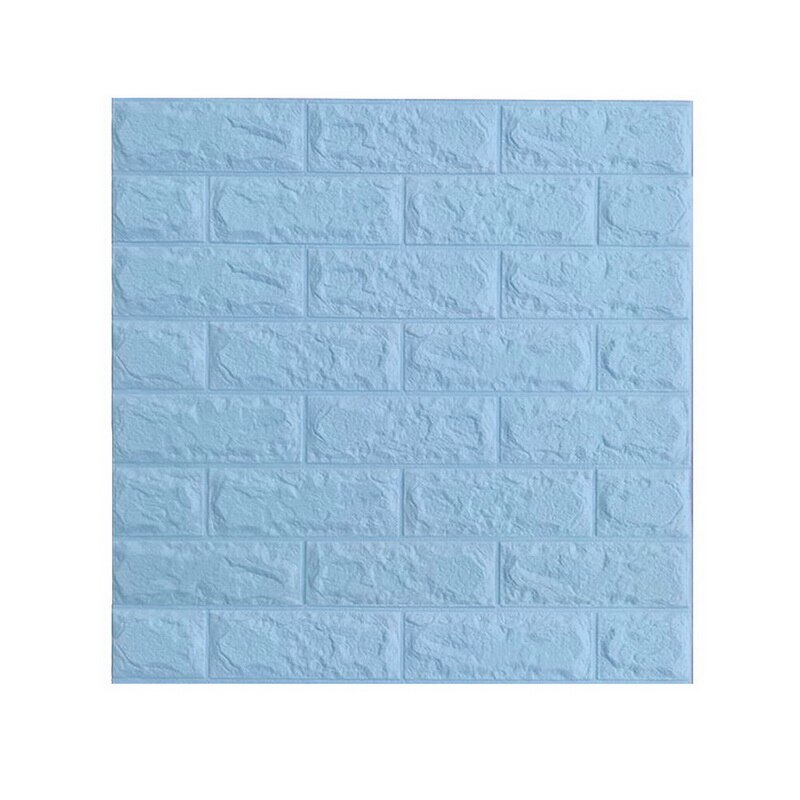 3D Brick Wallpaper Peel and Stick Panels Self-adhesive Foam Wall Paper Decal for Bathroom Kitchen Living Room Home Decoration: 50 Light Blue