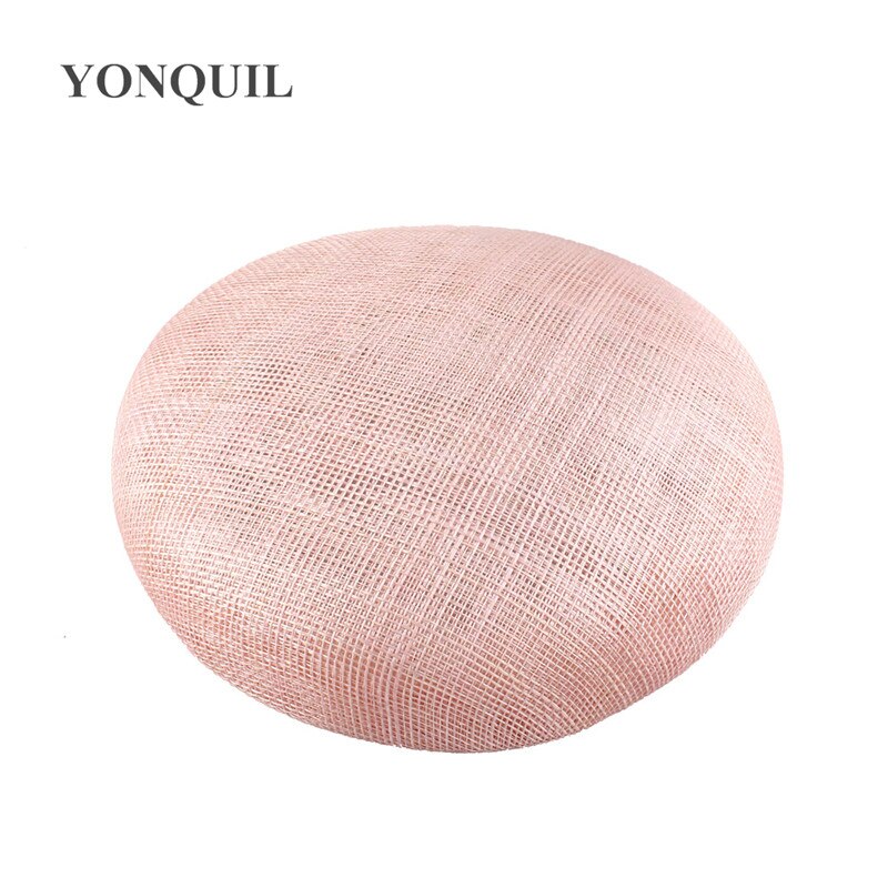 Sinamay-sombreros de 4 capas para mujer, Bases de tocado redondas de 15 CM, de , accesorios para el cabello para de boda: pale pink