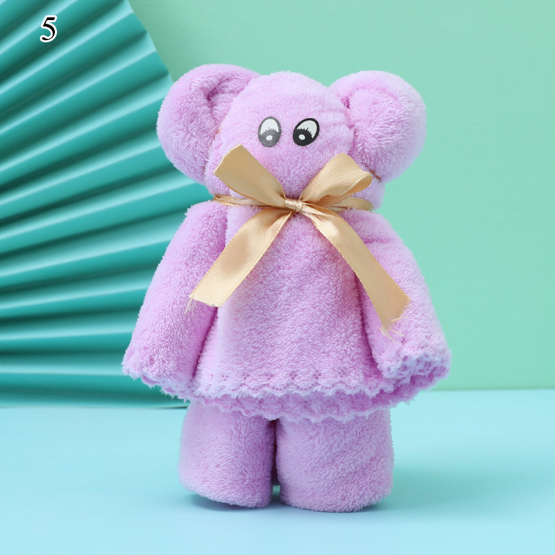 Cartoon Bear Coral Fleece Towel Absorbent Coral Velvet Towel Shower Hair Face Hand Towel Wedding Party Bathroom Towels: 5