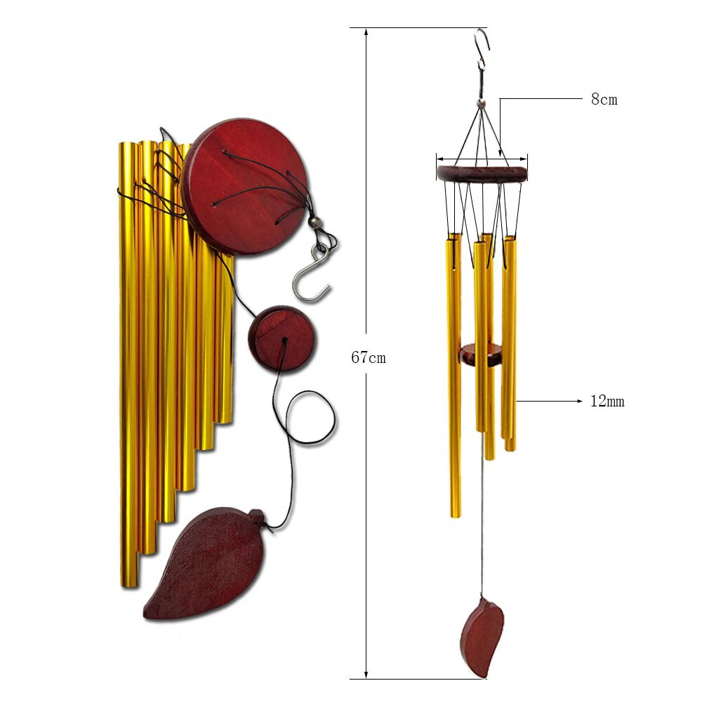 Wind Chimes Aluminum Tube Chimes Simple European Style Windbells Melodious Soothing Sound for Outdoor Indoor Backyard Decoration