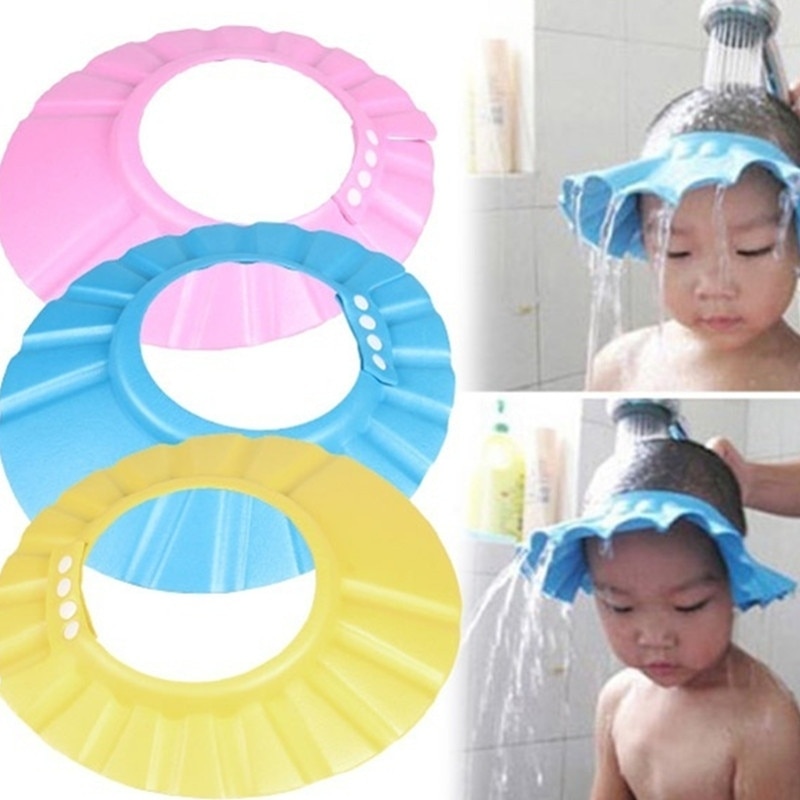 1pc Adjustable Baby Child Kids Shampoo Bath Shower Cap Hat Wash Hair Shield Eye Protection