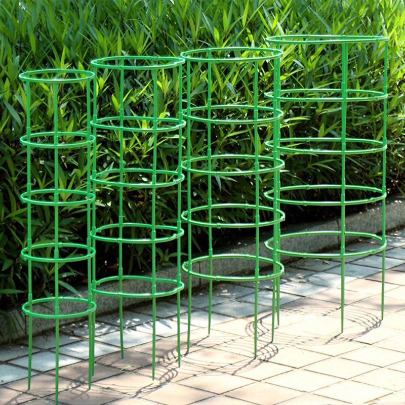 JIALWEN Lot de 4 tuteurs en métal pour plantes, tomates, pivoines
