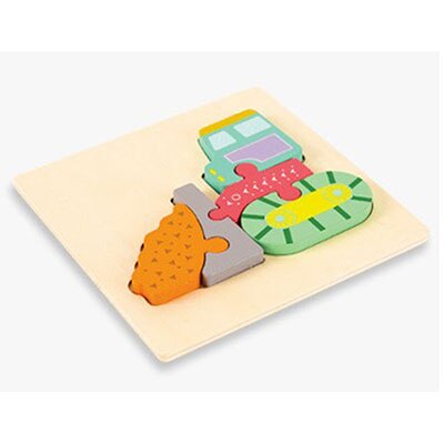 Wooden 3D Puzzles Kids Educational Montessori Toys Wood Cartoon Animals Early Learning Cognition Jigsaw Puzzles Board Girls Boys: Tractor-WT061M