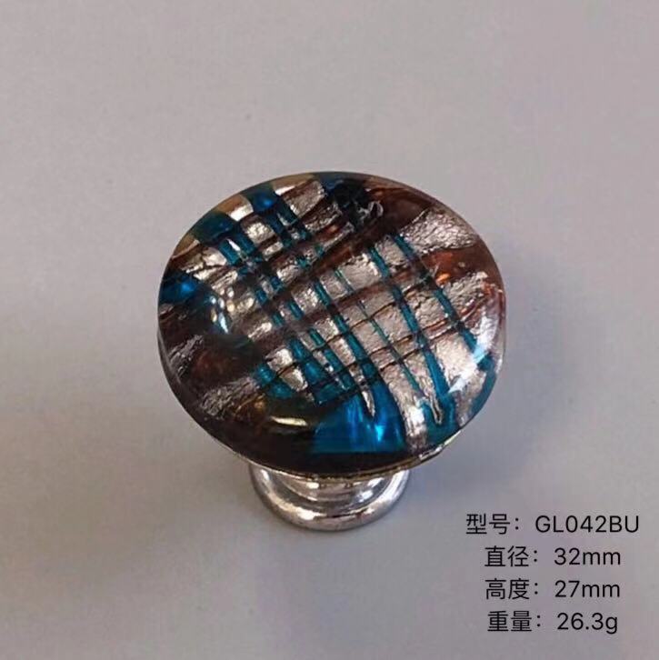 Tirador de cristal Multicolor para cajones, herrajes para decoración del hogar, tiradores de puerta de cocina y muebles: Plata