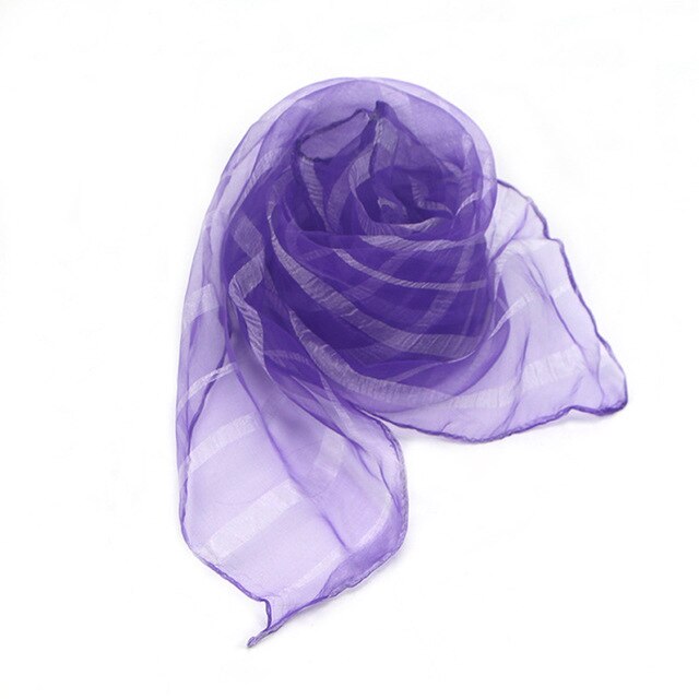 60*60 cm femmes rayé foulard bonbons couleur unie écharpes 20 pcs/paquet en mousseline de soie Nylon enfants Performance variété spectacle danse écharpes: Pourpre