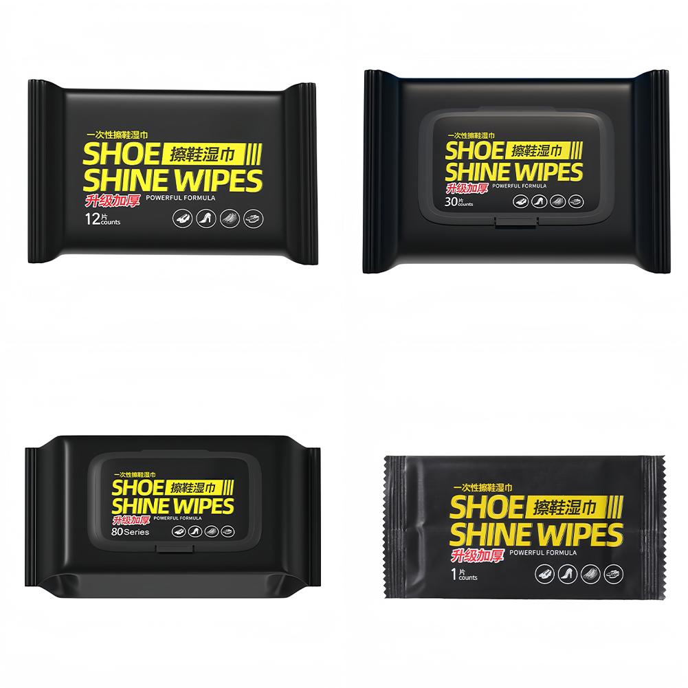 12/30/80 pièces lingettes de nettoyage de chaussures jetables jetables voyage Portable lingettes d'élimination de la saleté chaussure brillance artefact outil de nettoyage
