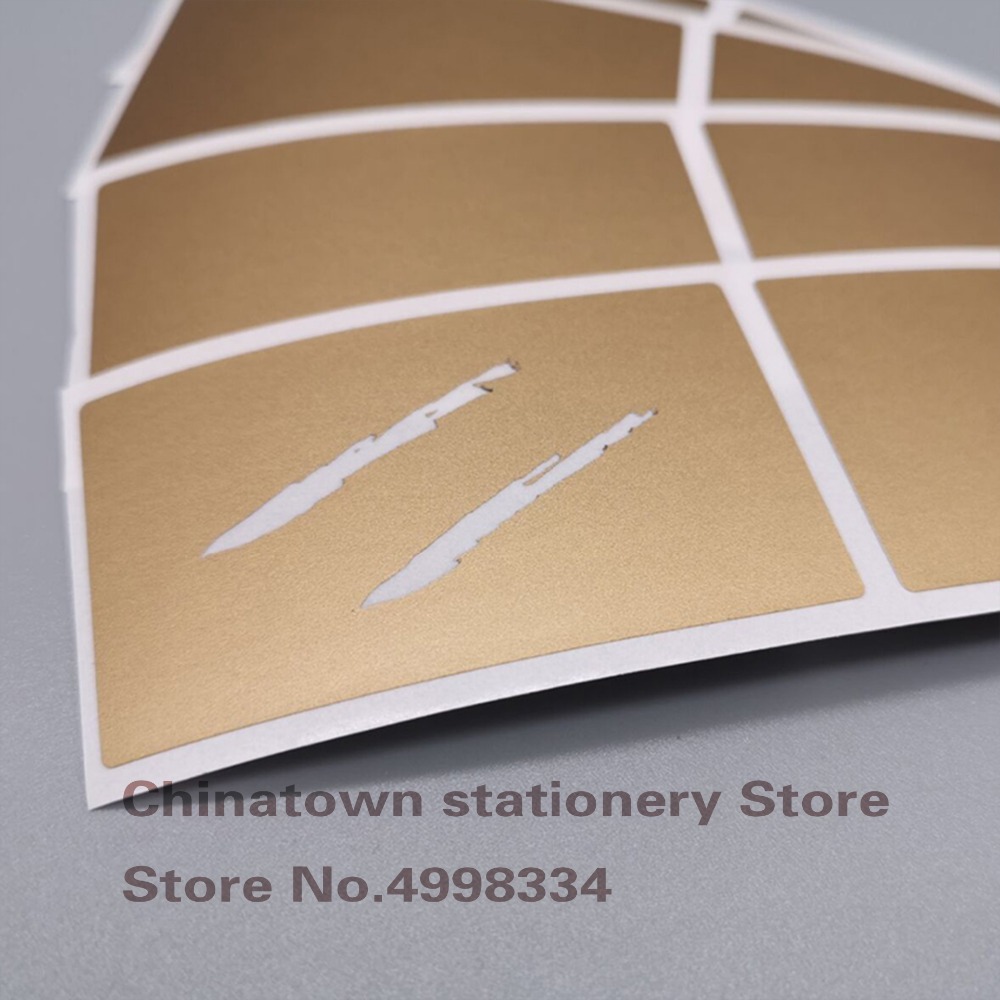 50pcs Scratch Off Sticker 50x70mm GOLD Color Blank For Postcard Cover Stationery Message Wedding Game Sticker