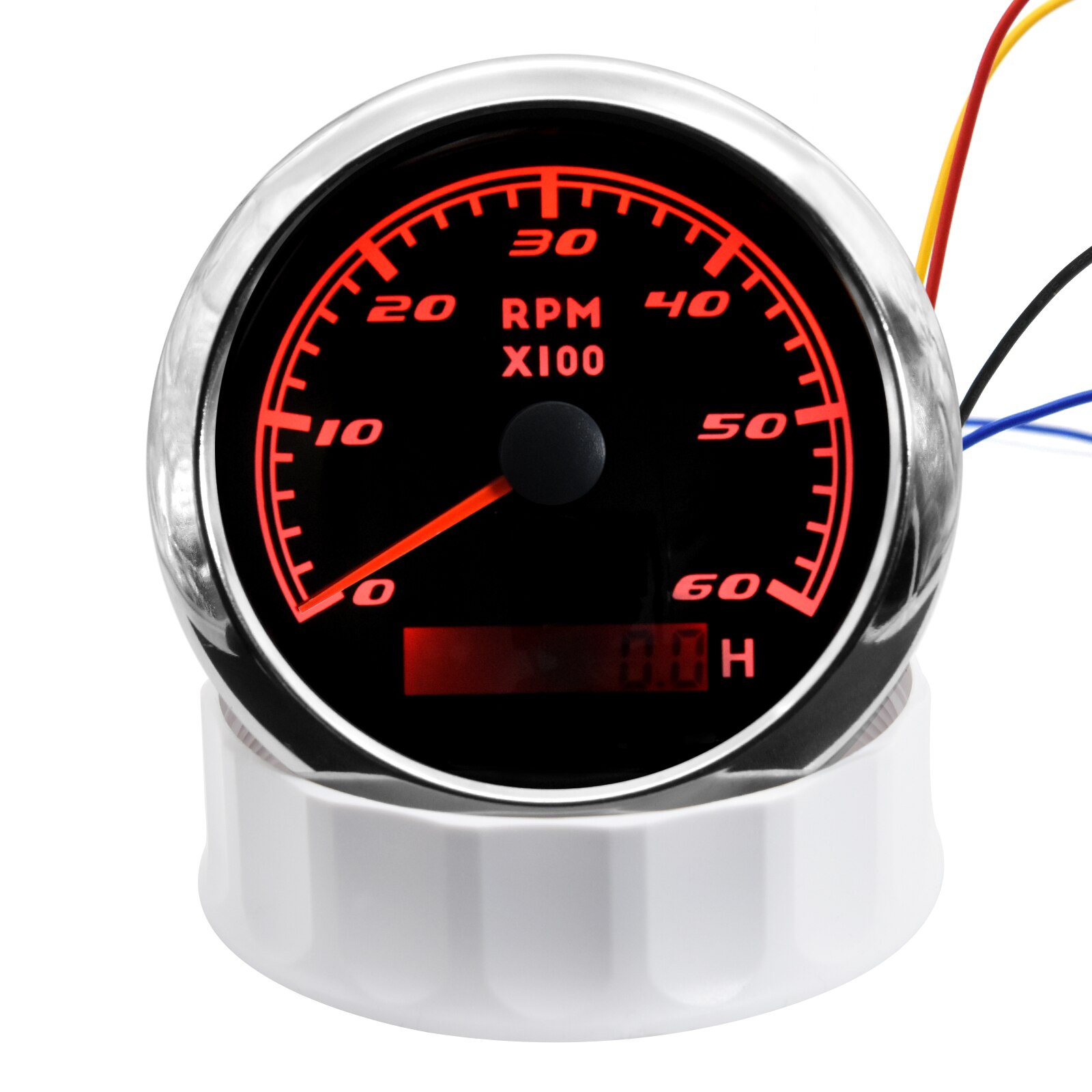 AD 85mm Auto-Tachometer Boot Drehzahlmesser Marine Tacho Meter Gauge LCD Betriebsstundenzähler 12V/24V 3000-8000 RPM Toerenteller 12v Stunde Meter