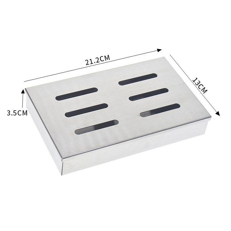 Stainless Steel Barbecue Meat Smoker Box For BBQ Grill Wood Chips Grill Accessories Barbecue Meat Smoking With Hollowed Lid #15: Default Title