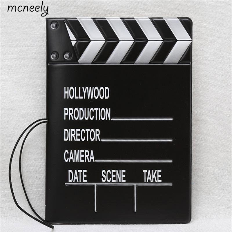 Nero-e-bianco Pellicola batacchio Del Passaporto Coperture di Cuoio dell'UNITÀ di elaborazione della Carta di IDENTIFICAZIONE Della Carta di Credito Sacchetto Del supporto Del Passaporto Del Passaporto Portafogli passaporto caso