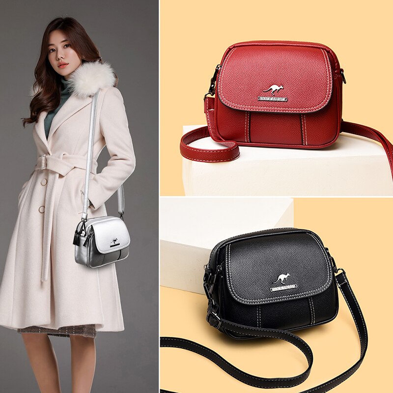 ALTE Seetang PU Leder Schulter Crossbody-tasche Für Frauen Neue Einfarbig Klappe lässig Umhängetasche Taschen feminina