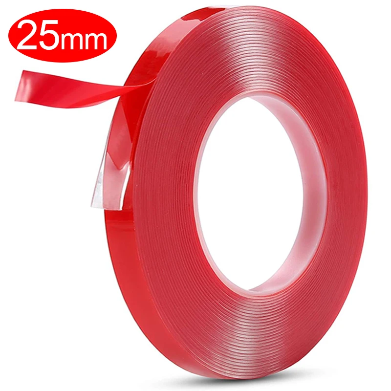 Cinta de doble cara Ultra fuerte de 6/3M, espuma acrílica transparente, cintas adhesivas sin rastro, pegatinas fijas de pared impermeables reutilizables: Naranja / 12 meses