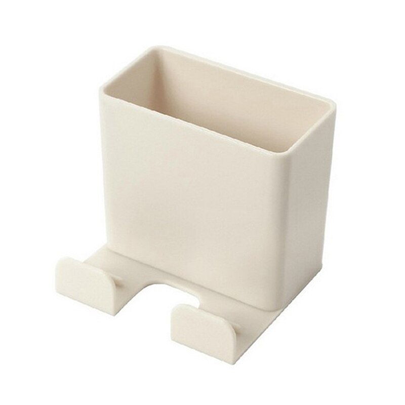 Caja de almacenamiento para mandos a distancia para TV, caja de almacenamiento para aire acondicionado, soporte para enchufe de teléfono móvil, organizador montado en la pared, contenedor de soporte, 1 Uds.: Beige