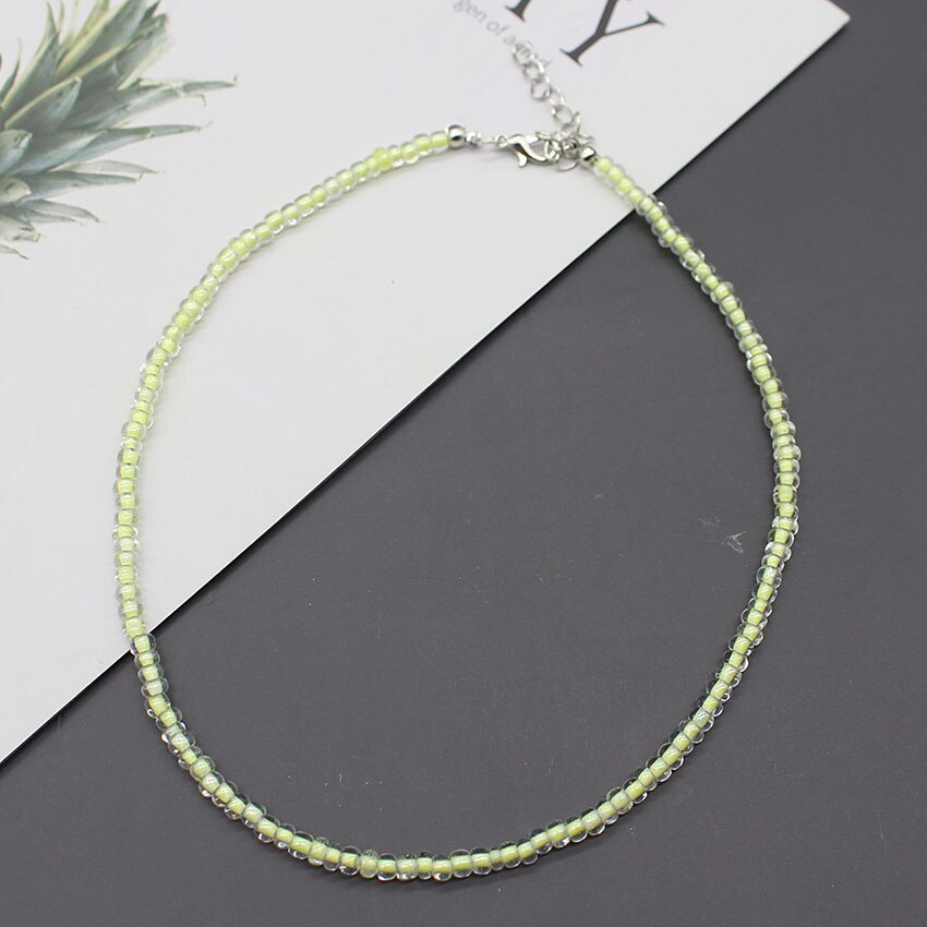 4CM Samen Perlen Böhmen Kurzen Halsband Kette Boho Charme Kragen Rosa Bunte Handgemachte Kragen Halskette Schmuck Femme