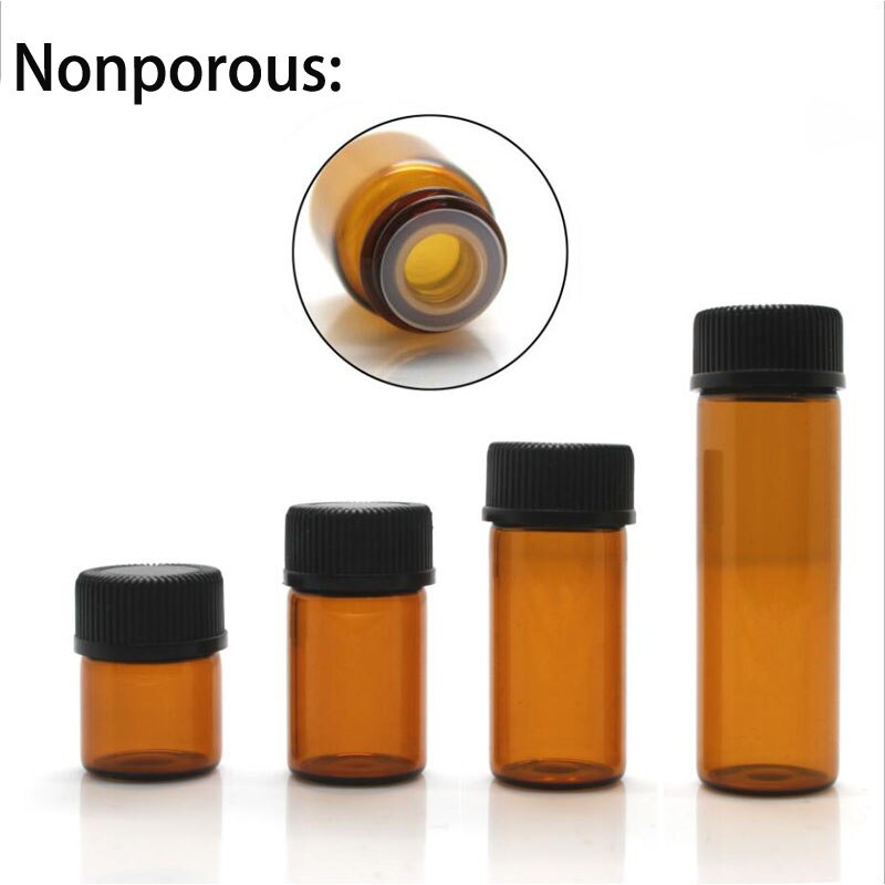 10 Stck Ätherisches Öl Bernstein Glas Fläschchen w/Unterscheiden stecker 1/2/3/5 ml Sonde dram flasche: 1ml / Nonporous Stecker