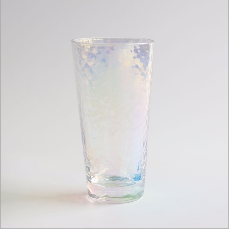 Creatieve Hamer-print Schitterende Gekleurde Glas Drank Cup: 004