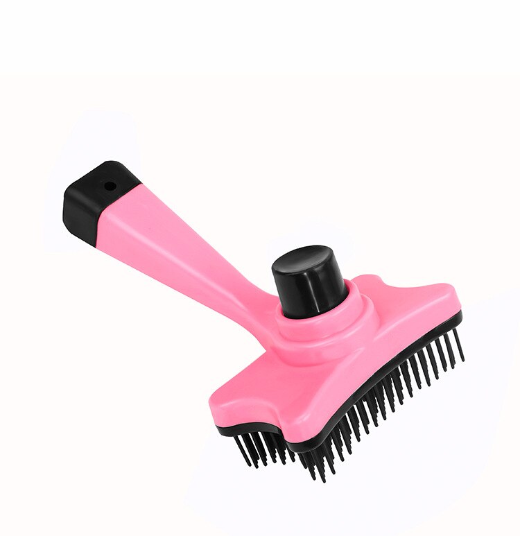 Hond Pet Hair Remover Grooming Toll Kam Huisdier Borstel Kammen Voor Katten Bont Reiniging Pet Grooming Supplies Automatische Haar Borstel trimmer: Roze