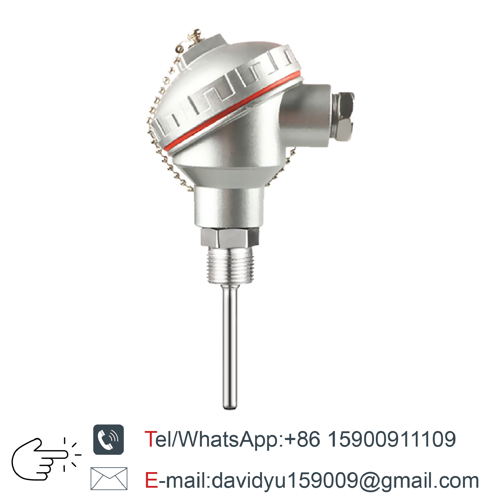 Waterproof RTD Sensor PT100 Temperature Probe Industrial High Precision Integrated Stainless Steel Threaded Temperature