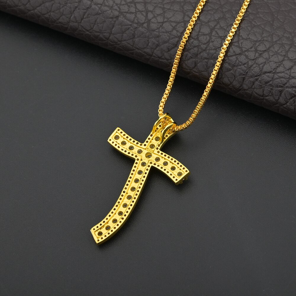 White Cubic Zircon Pendant Luxury Cross for Women Jewelry Wedding Engagement Pendant