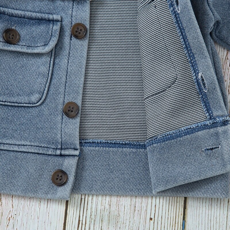 Baby Meisje Jongen Denim Katoenen Jas Baby Waggel Kind Jean Jas Denim Fleece Patchwork Baby Blazer Uitloper Lente Herfst 0-3Y