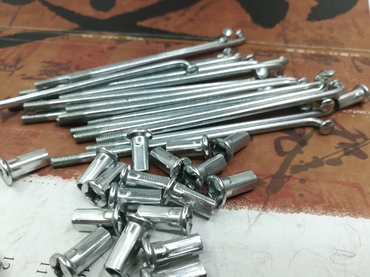 40 stuks elektrische fiets/fiets spaak zilver 8g diameter 3.5mm*105/120mm spaken staal + nippels motorfiets spaken