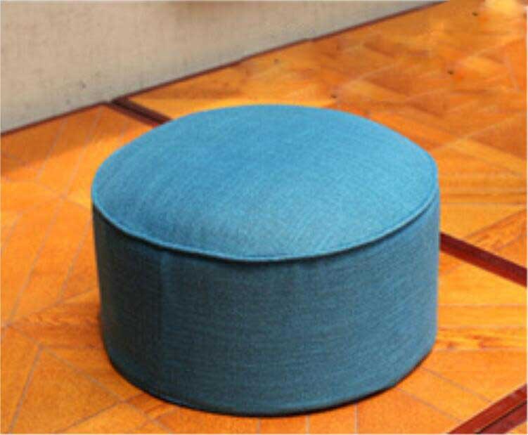 Coussin de siège rond Tatami lavable , épais, Futon, pour Table à thé, balcon, salon, baie vitrée: blue