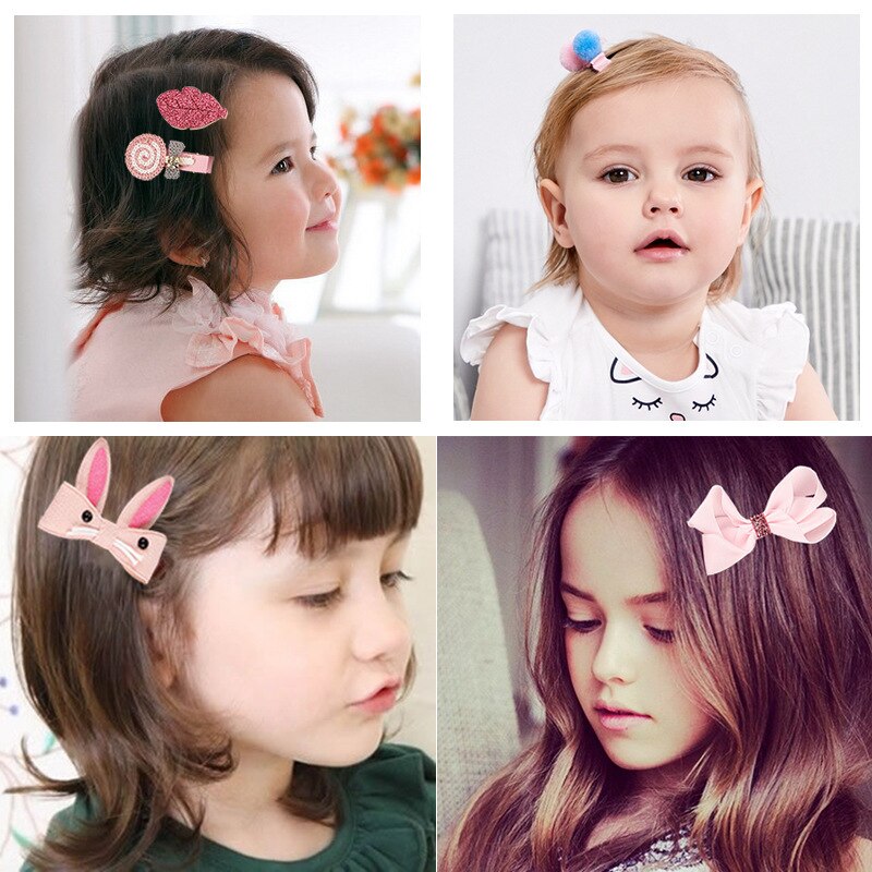 23 Piece Girls Cute Cartoon Hair Clip Set Cute Hair Accessories Girl headwear Bow Flower Hairpins Hairband Elastic Headdress Gif