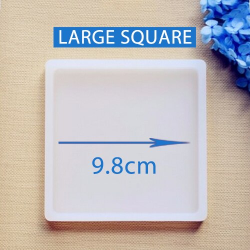Geometric Epoxy Resin Silicone Mold DIY Round Cup Mat Pad Handmade Crafts Making Molds Transparent Square Round Mirror Mould: Square silicon mold