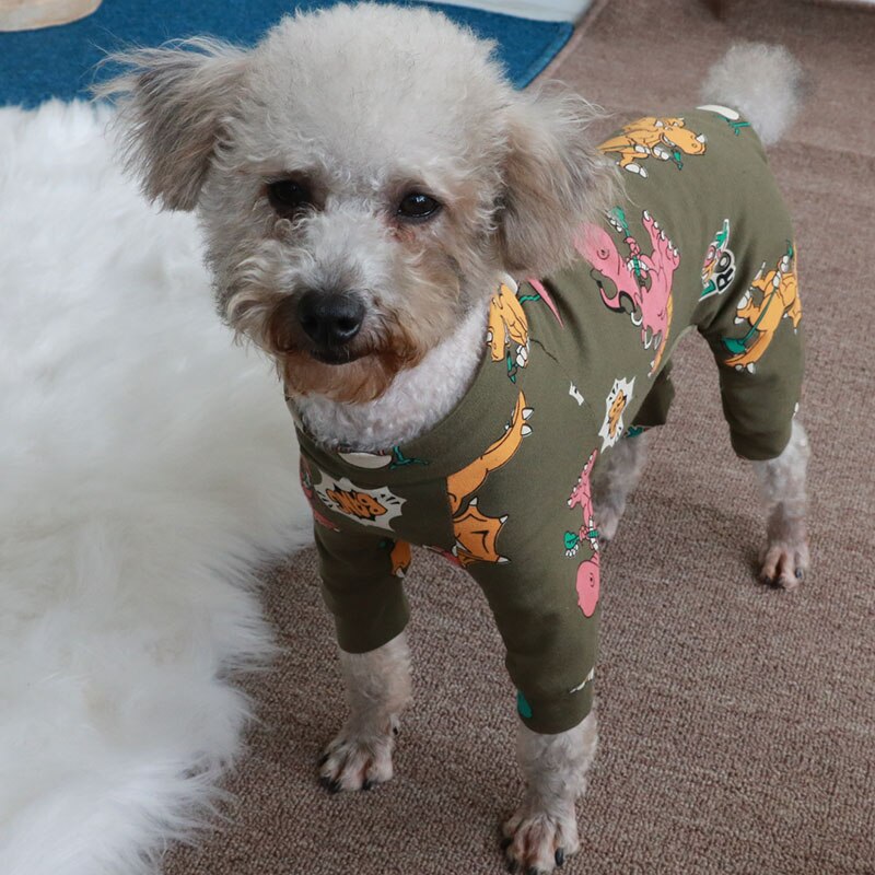 Combinaison pour chien, 100% coton, salopette imprimée, vêtements pour chiot, pyjama extensible pour petit chien, Chihuahua, sweat-shirt