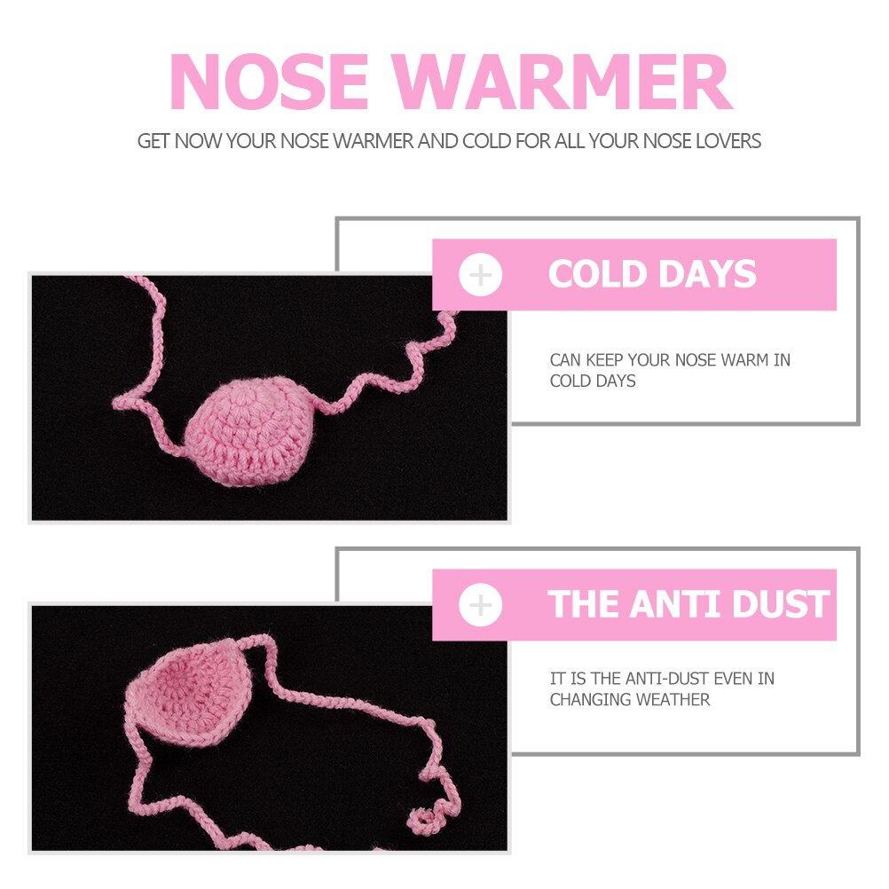 1pc nesevarmere personlighet håndlaget ullvevende nesemaske hold nesen varm frostvæske unisex pustende maske (grå)