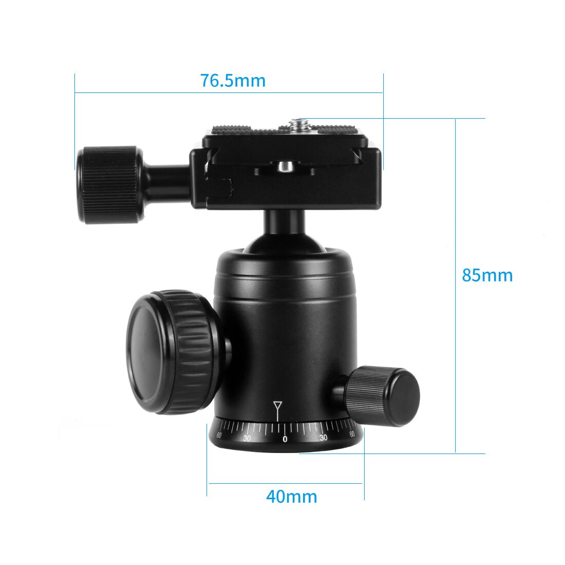 Panorama 360 Swivel Heavy Duty Camera Tripod Ball Head + Quick Release Plate Mount 40mm Aluminum for DSLR Photo Video Monopod