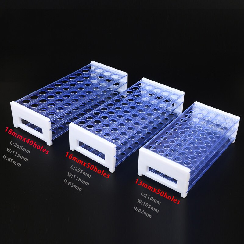 13/16/18mm 40/50-Hole Plastic Test Tube Rack Holder Support Burette Stand Laboratory Test tube Stand Shelf Lab School Supplies