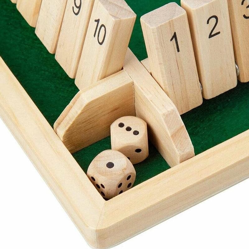 Holz Traditionellen vier Seitige 10 Anzahl Kneipe Bar Bord Würfel Party Lustige Spiel Spielzeug vier-seitige floppen Holz Nummer spiel Spielzeug