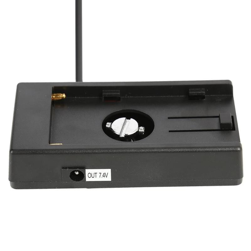Camera Battery Adapter Buckle Plate w/7.4V DC5.5 2.1mm Plug for Sony NP-F NP-F970, F960, F770, F750, F570, F550 Batteries