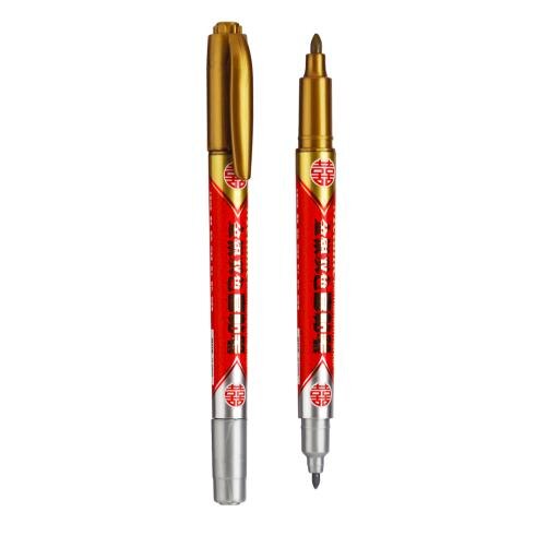 Metallic Permanente Borstel Pen Marker Twin Tip Zilver Goud