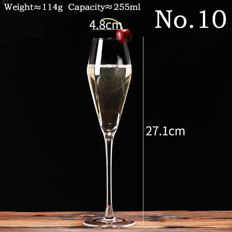 Champagne Flute Glasses Cocktail Glasses Hand Blown Lead Free Champagne Cups: 4