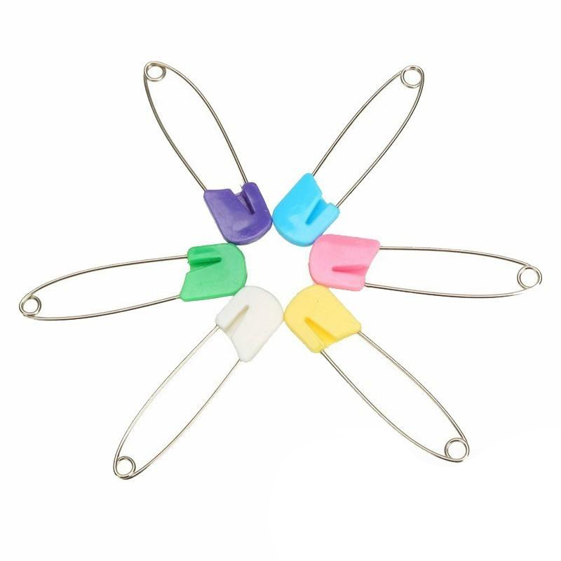 15Pcs Plastic Head Safety Pins Safety Locking Baby Cloth Diaper Nappy Pins Buckles DIY Needle Pins Sewing Supplies