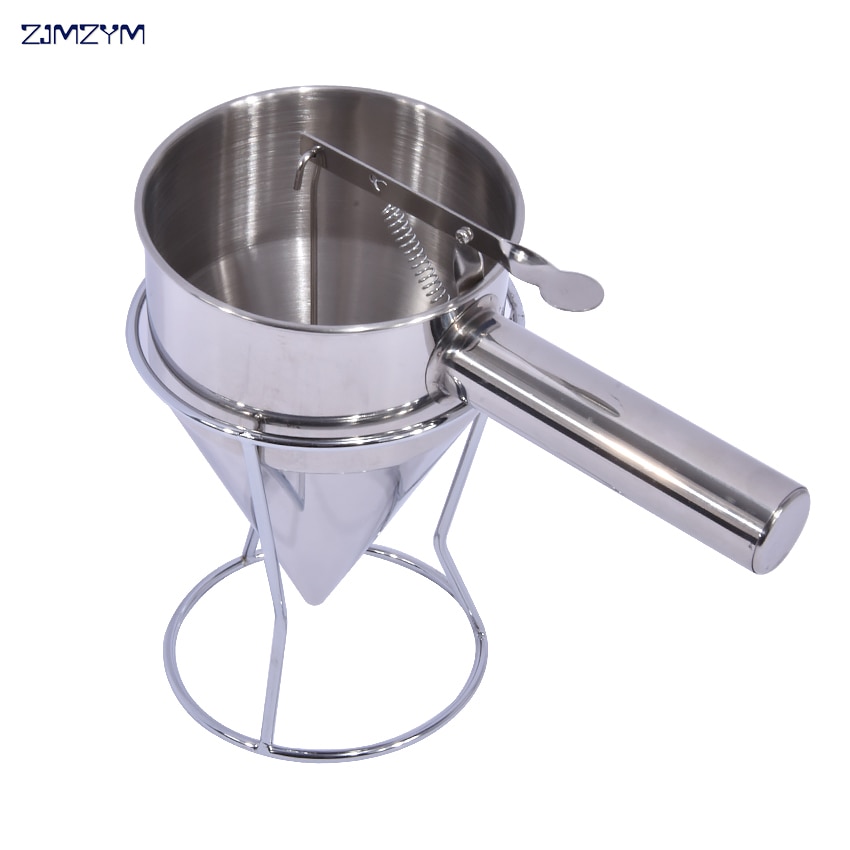 1PC Stainless Steel Waffle Pancake Dough Dispenser Stainless steel cone funnel 1000ML Hopper capacity Nozzle diameter 8MM