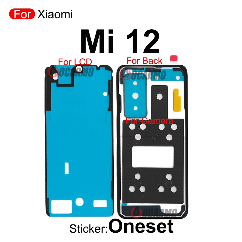 For Xiaomi 11 Lite Ultra 12 Pro Mi 11Pro 12Pro Fullset Sticker Back Cover + Rear Camera And Front LCD Adhesive Glue Replacement: PURPLE