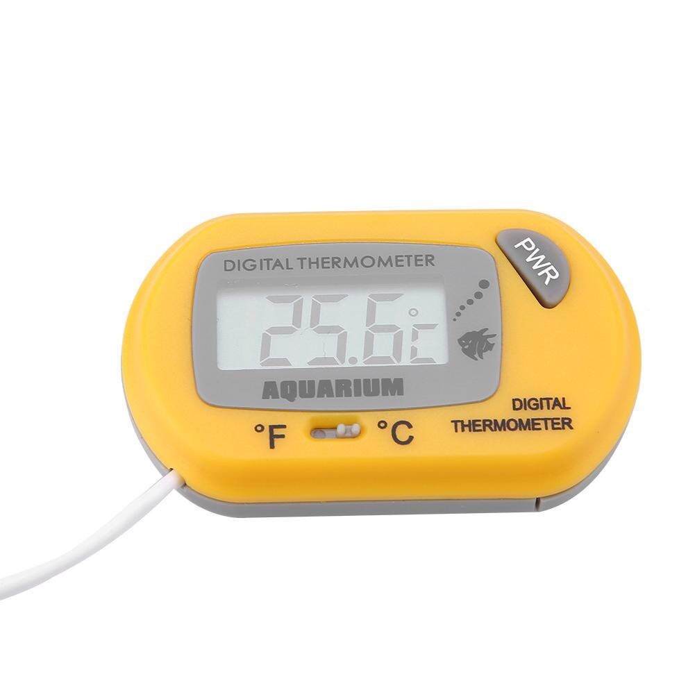 2 Kleuren Kleine Formaat Digitale Vis Aquarium Thermometer Temperatuur Meten Meter Machine Huisdier Producten: YELLOW