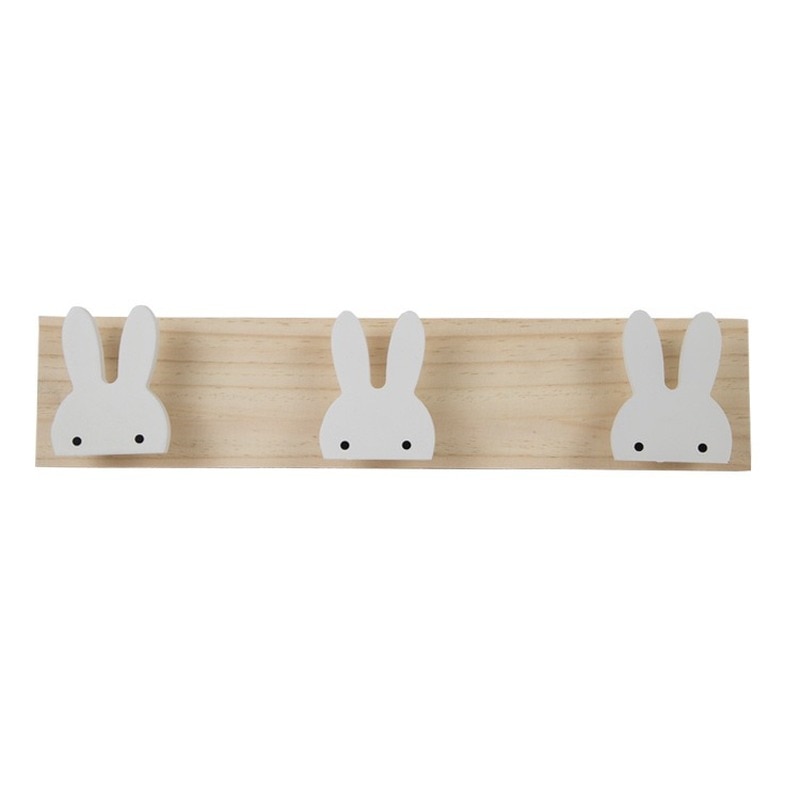 Crochets décoratifs en bois blanc lapin cygne crochets en bois naturel pour bébé Bory fille enfants pépinière chambre stockage décoration WJ602