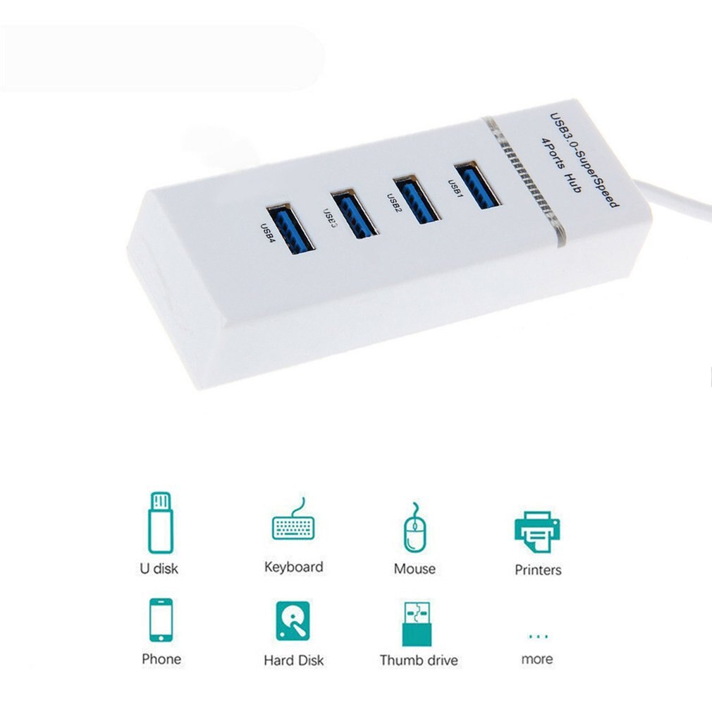 USB 3.0 Hub High Speed 4-Port Hub Independent Switch Hub Four-Bit Splitter Hub Usb 3.0 Multi-Interface Hub