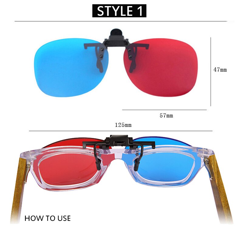 AUN – lunettes 3D rouge-bleu, pour projecteur LED TV 4K 1080P, boîte de cinéma DL02