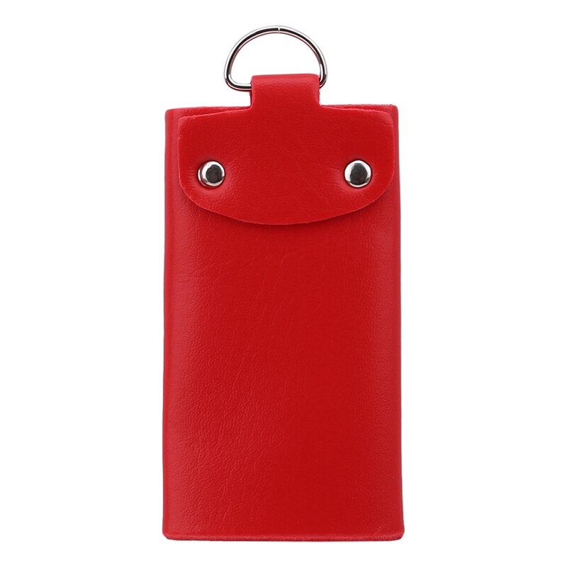 1 pc bærbare læder husholderske indehavere bil nøglering nøgleholder taske taske unisex tegnebog dæksel enkel opbevaringstaske i farve: Rød
